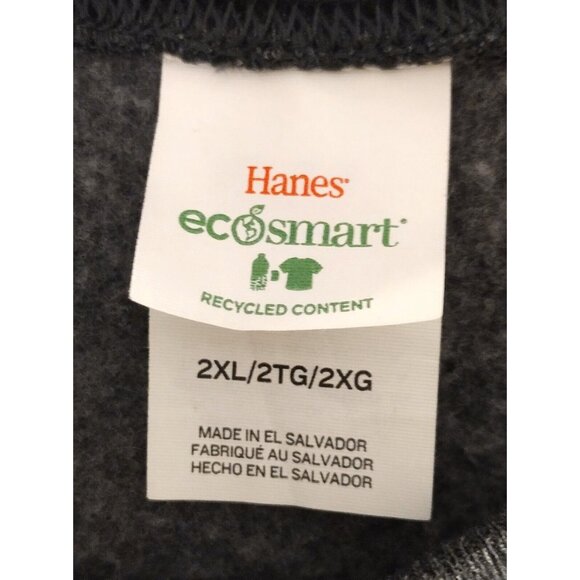 Hanes Premium EcoSmart Crewneck Plain Long Sleeve Gray Sweatshirt 2XL - Picture 3 of 6
